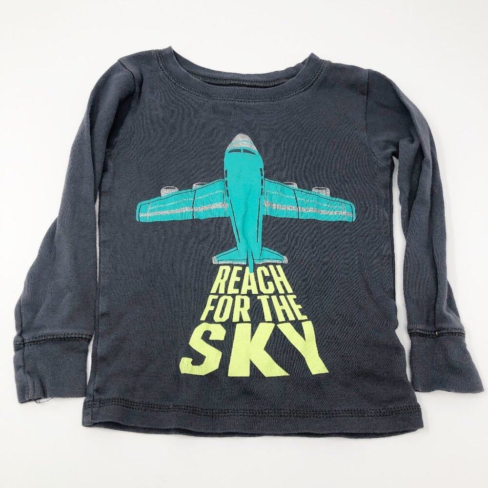 Carter's I Boys Long Sleeve Gray Tee 100% Cotton